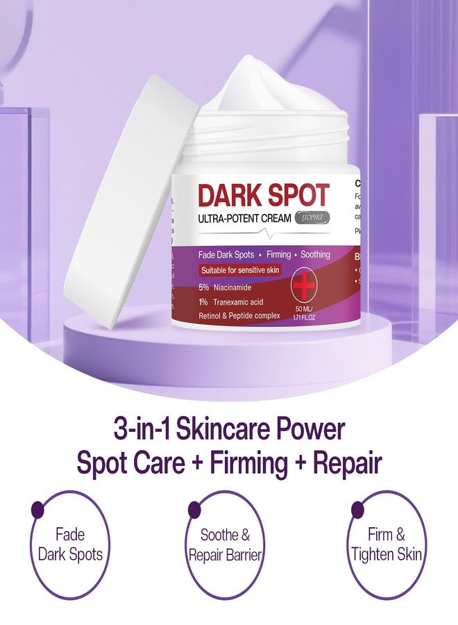 Jtopyrt Dark Spot Cream, Brightening Treatment Diminishes Age Spots, Sun-Damage, Liver Spots, Freckles & Discoloration For Younger Looking Skin - Fader & Corrector For Face, Chest, Hands & Body - Image 5